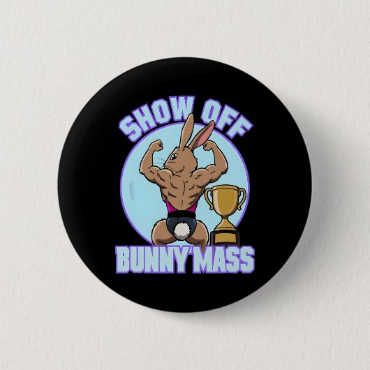 Fitness Bunny Bodybuilder Vom Sonnenblumen lassen Button (Vorderseite)