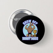 Fitness Bunny Bodybuilder Vom Sonnenblumen lassen Button (Vorne & Hinten)