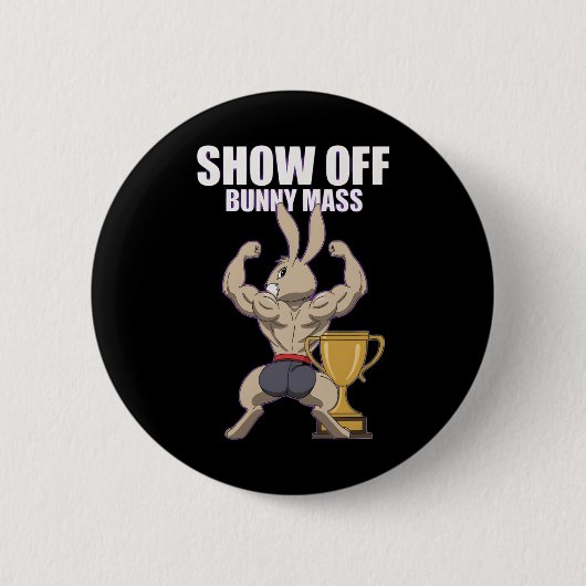 Fitness Bunny Bodybuilder Vom Sonnenblumen lassen Button (Vorderseite)