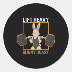 Fitness Bunny Gym Titans Lift Heavy Bunny Beast Fe Runder Aufkleber