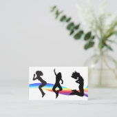 Fitness Business Card Rainbow Wave Dance Visitenkarte (Stehend Vorderseite)