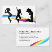 Fitness Business Card Rainbow Wave Dance Visitenkarte (Vorne/Hinten)