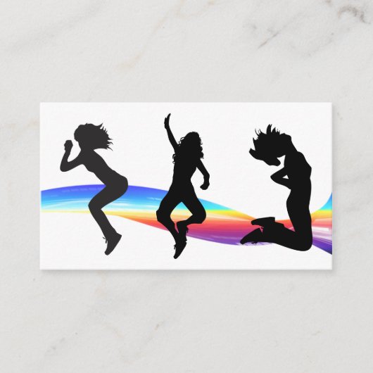 Fitness Business Card Rainbow Wave Dance Visitenkarte (Vorderseite)