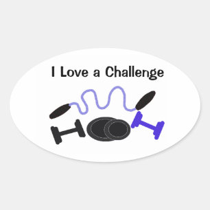 Fitness-Challenge Ovaler Aufkleber