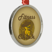 Fitness Chick #6 Silbernes Ornament (Rechts)