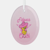 Fitness Chick #8 Ornament Aus Glas (Vorderseite links)
