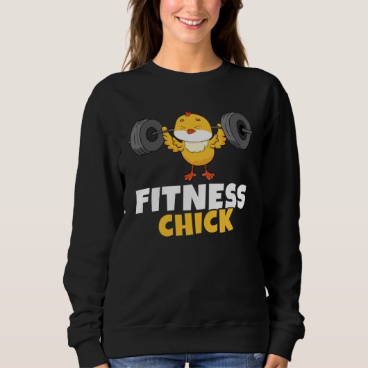 Fitness Chick Bodybuilding Workout Gym Women Weigh Sweatshirt (Vorderseite)