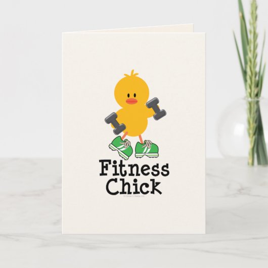 Fitness Chick Greeting Card Karte (Vorderseite)