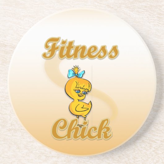 Fitness Chick Sandstein Untersetzer (Vorne)