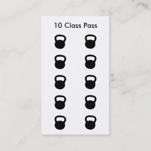 Fitness Class Business Card 10 Class Pass Card Treuekarte