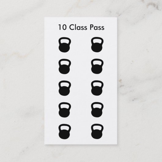 Fitness Class Business Card 10 Class Pass Card Treuekarte (Rückseite)