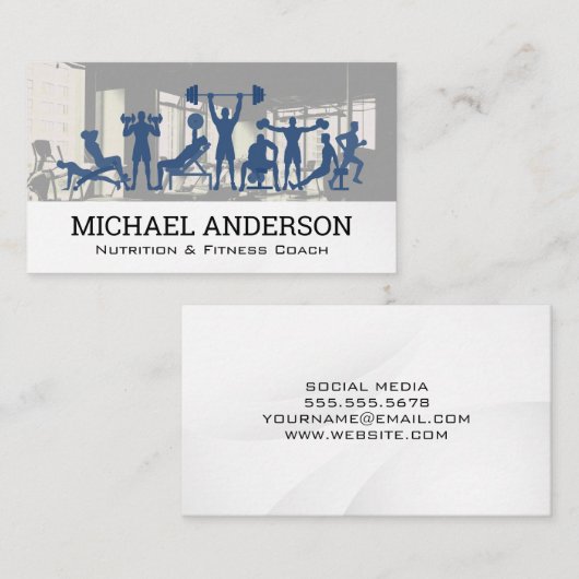 Fitness Coach | Ernährungsberaterin | Workout-Übun Visitenkarte (Vorne/Hinten)