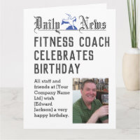 Fitness Coach Geburtstagskarte zum Personalisieren