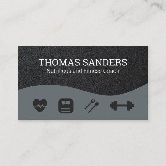Fitness Coach | Gesundheitssymbole Visitenkarte (Vorderseite)