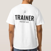 Fitness Coach Personal Trainer Hochladen von Logo  T-Shirt (Rückseite)