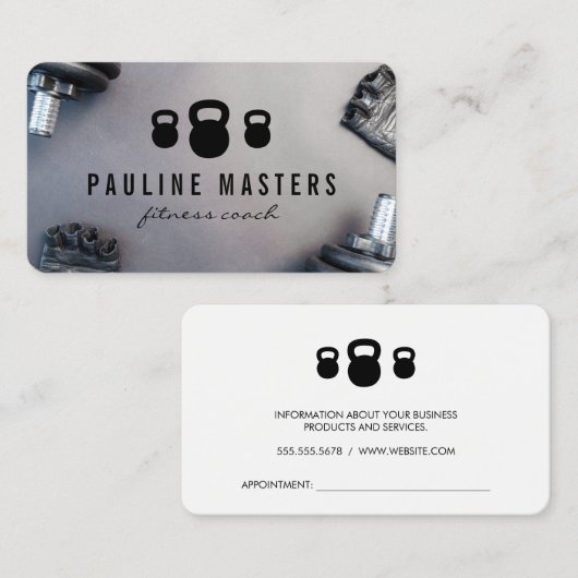 Fitness Coach | Personal Trainer Terminkarte (Vorne/Hinten)