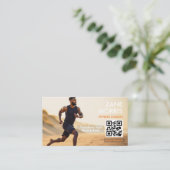 Fitness Coach Photo QR Code Visitenkarte (Stehend Vorderseite)