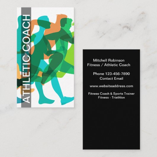 Fitness Coach Sports Trainer Visitenkarte (Vorne/Hinten)