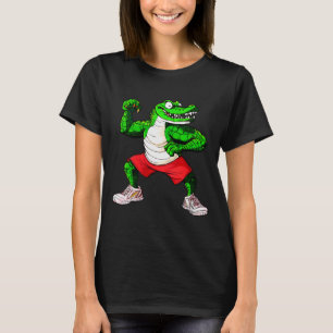 Fitness-Crocodile-V-Ausschnitt für Damen T-Shirt