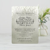 Fitness Curl Bar Sparkle Wedding Einladung (Stehend Vorderseite)