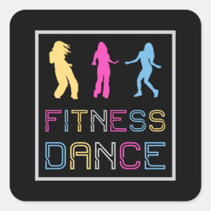 Fitness Dance Gym Dancing Workout Sport Geschenkid Quadratischer Aufkleber
