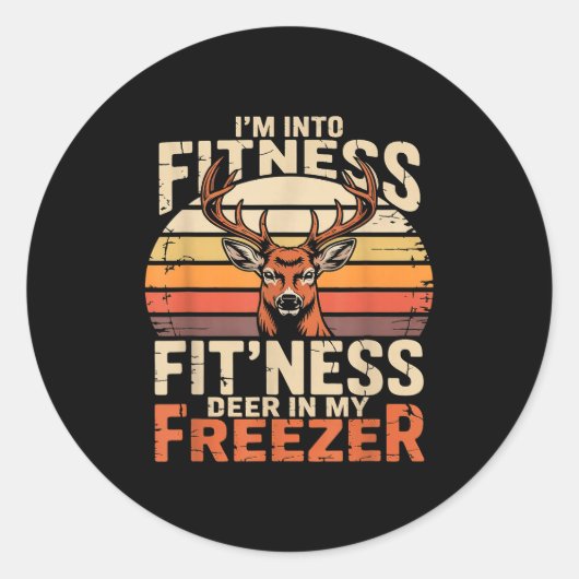 Fitness Deer In My Zer Deer Hunting  Runder Aufkleber (Vorderseite)
