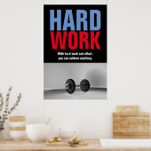 Fitness der harten Arbeit Bodybuilding Motivierend Poster (Küche)