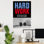 Fitness der harten Arbeit Bodybuilding Motivierend Poster (Heimbüro)