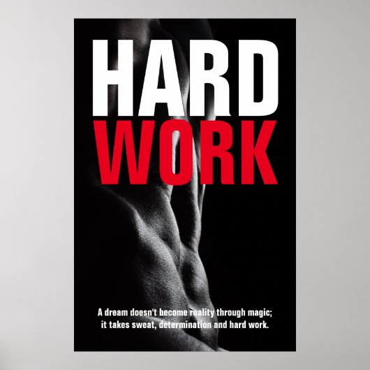 Fitness der harten Arbeit Bodybuilding Motivierend Poster (Vorne)