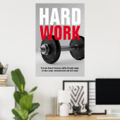 Fitness der harten Arbeit Bodybuilding Motivierend Poster (Heimbüro)