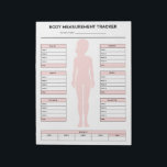 Fitness der Zielkörpermessungen Notizblock<br><div class="desc">Fitness für das Zielkörpermessgerät für Mädchen. Protokollieren Sie Ihren Fortschritt jede Woche mit diesem Body Mass Tracker Notizblock. Rosa Version.</div>