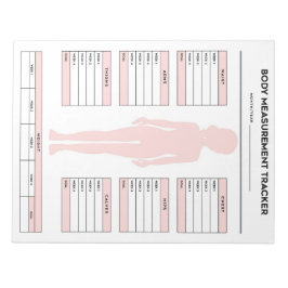 Fitness der Zielkörpermessungen Notizblock