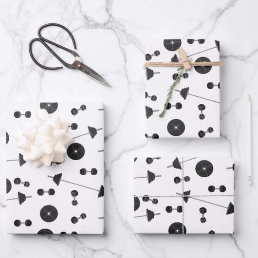 Fitness des Gewichtstrainings Dumbell Bodybuilding Geschenkpapier Set (Vorderseite)