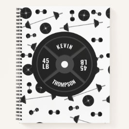 Fitness des Gewichtstrainings Dumbell Bodybuilding Notizblock