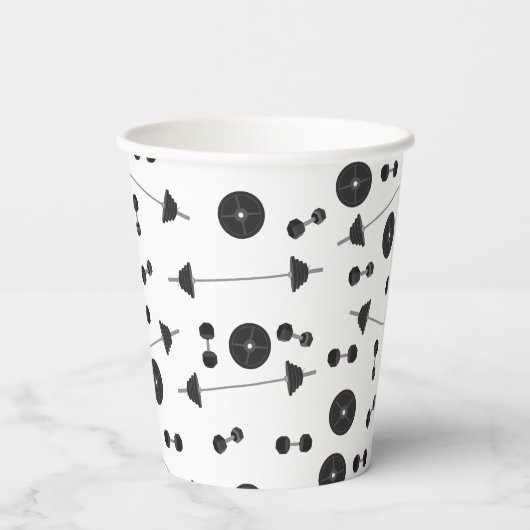 Fitness des Gewichtstrainings Dumbell Bodybuilding Pappbecher (Rückseite)