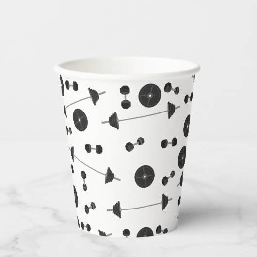 Fitness des Gewichtstrainings Dumbell Bodybuilding Pappbecher (Vorderseite)