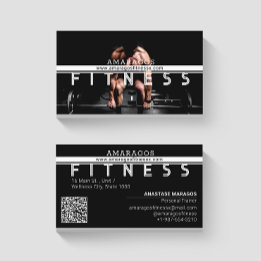 Fitness des Menschen Schwarz-weiß Visitenkarte