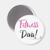 ‚Fitness Diva‘ Magnet (Vorderseite/Rückseite)