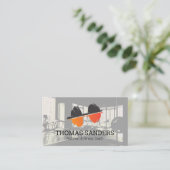 Fitness Dumbell-Logo | Gym | Personal Trainer Visitenkarte (Stehend Vorderseite)