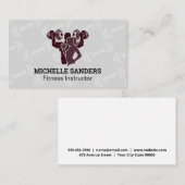 Fitness | Dumbell-Muster-Visitenkarte Visitenkarte (Vorne/Hinten)