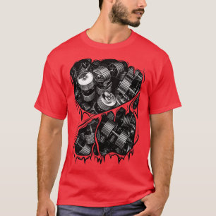 Fitness Dumbells Inside Athlete Gym Halloween Cos T-Shirt