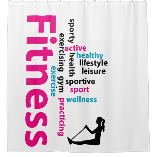 Fitness Duschvorhang (Vorderseite)