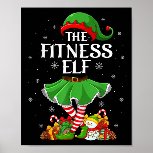 Fitness Elf Christmas Family Elf Squad Xmas Girls Poster (Vorne)