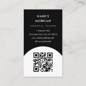 Fitness Fett Typografie Foto Collage Qr Code Visitenkarte (Rückseite)