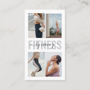 Fitness Fett Typografie Foto Collage Qr Code Visitenkarte