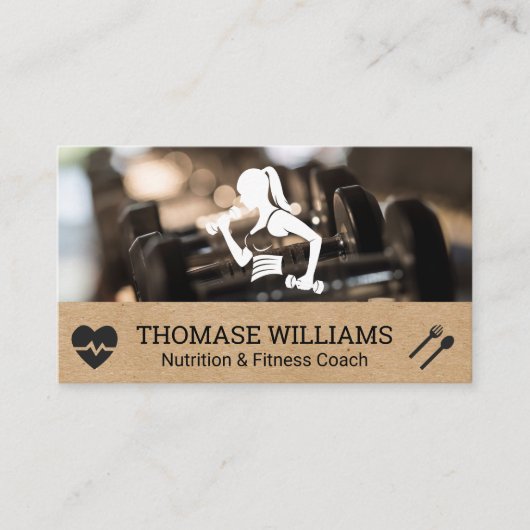 Fitness | Fitness und Gewichte Visitenkarte (Vorderseite)