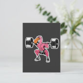 Fitness Flamingo Weightlift Bodybuilder Muskel Postkarte (Stehend Vorderseite)