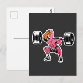 Fitness Flamingo Weightlift Bodybuilder Muskel Postkarte (Vorne/Hinten)