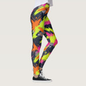 Fitness Fluorescent Orange Electric Yellow Pink Leggings (Rechts)