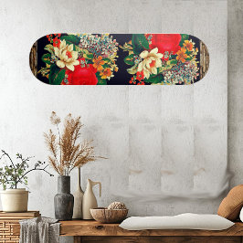 Fitness Freak Floral Garden Rose Sportsperson Skateboard